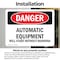 Signmission Automatic Equipment Start Without Warning Danger Sign, Vinyl Decal, 14in W x 10in L, 2PK OS-2PACK-DS-D-1014-L-1846 - alternate 4